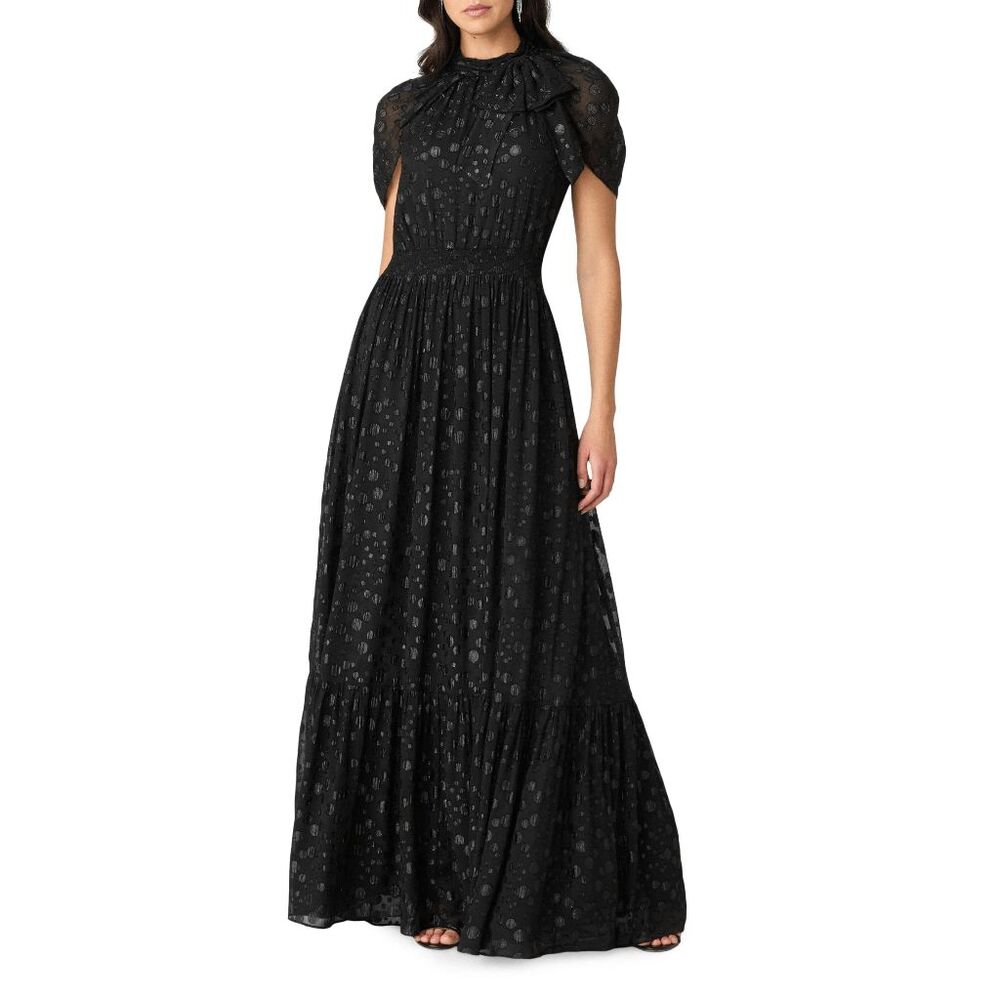 Shoshanna Elegant Black Lace Maxi Dress